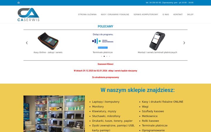 Zrzut ekranu caserwis.pl