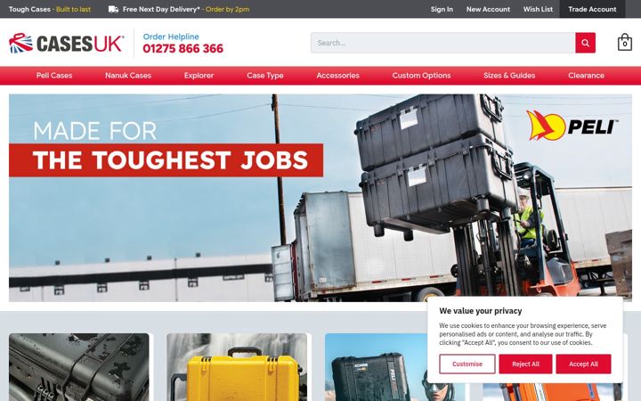 Screenshot of casesuk.com