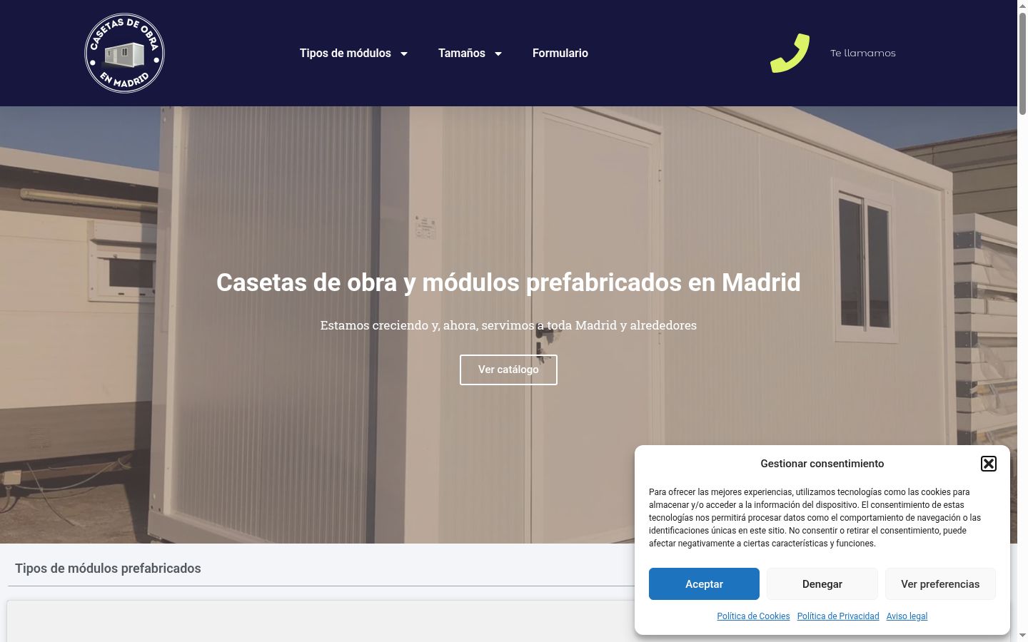Screenshot of the consent banner shown before any interaction
