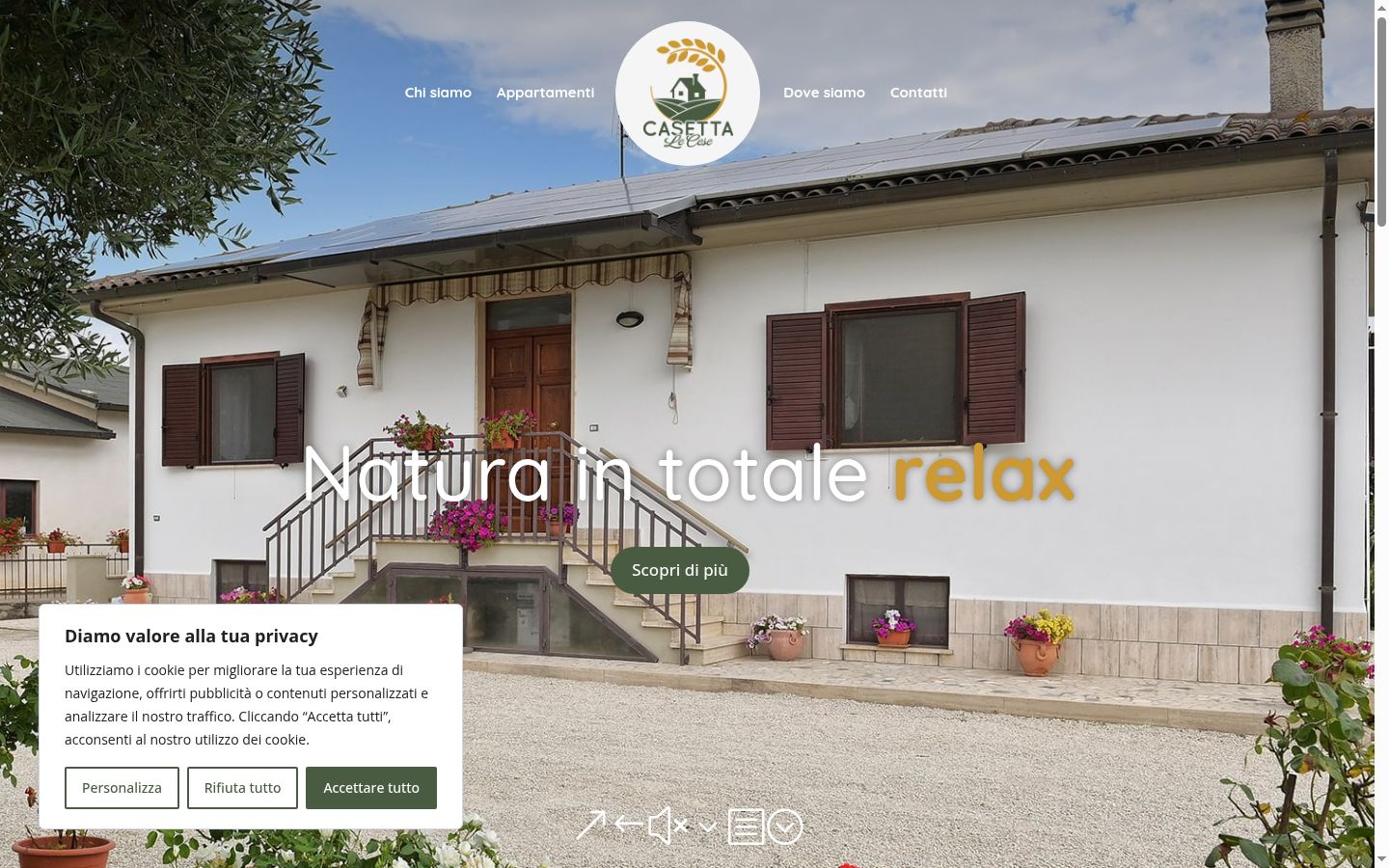 Screenshot del banner di consenso mostrato prima di qualsiasi interazione