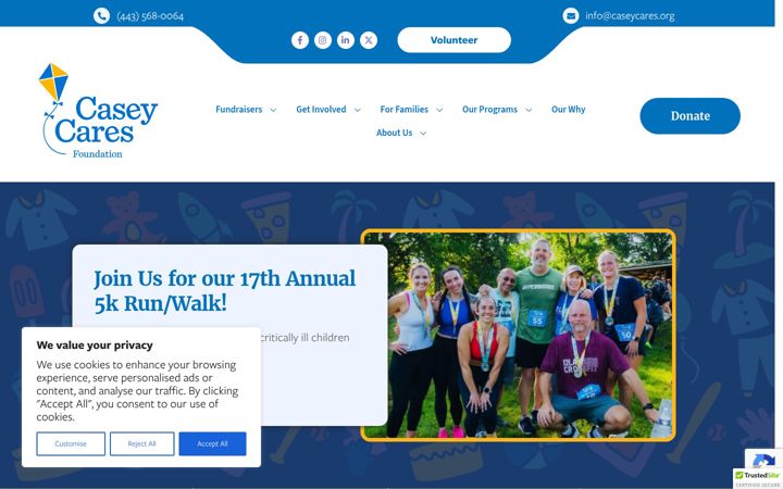 Screenshot van caseycares.org