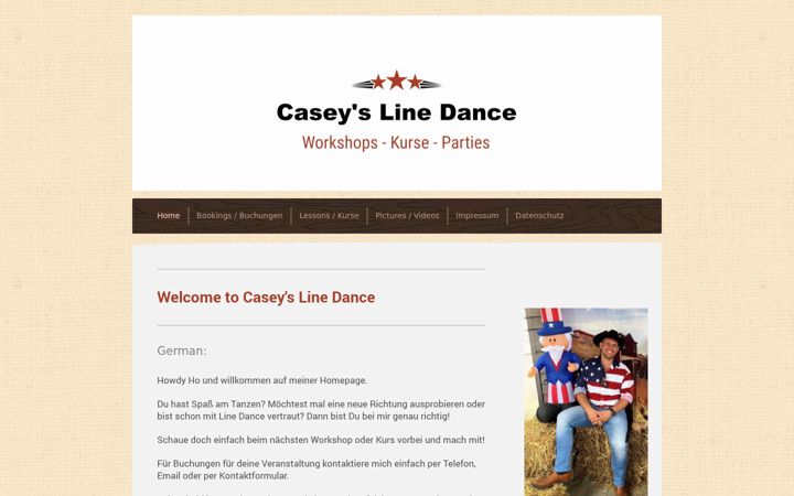 Screenshot of caseyslinedance.de