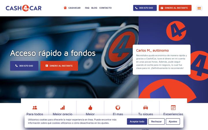 Screenshot of cash4car.es