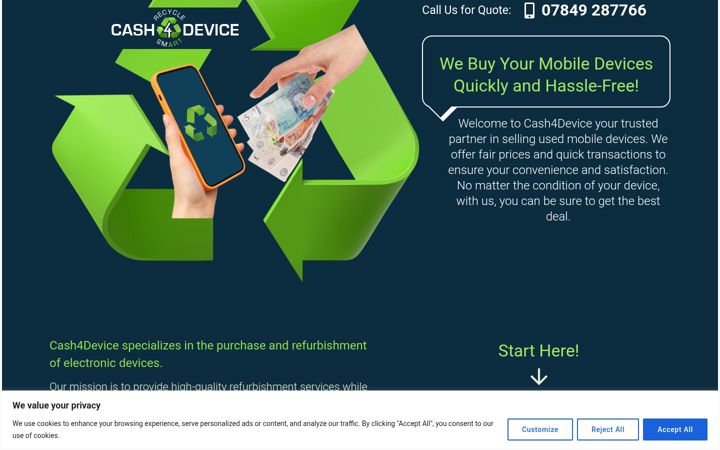 Screenshot of cash4device.co.uk