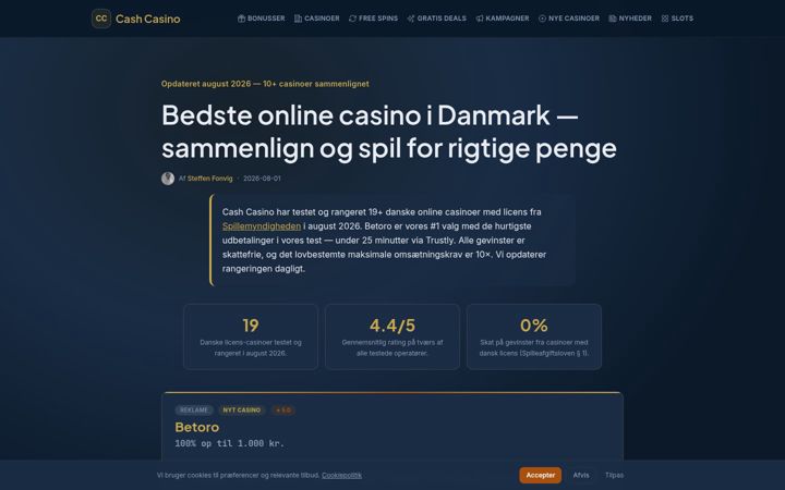 Screenshot of cashcasino.dk