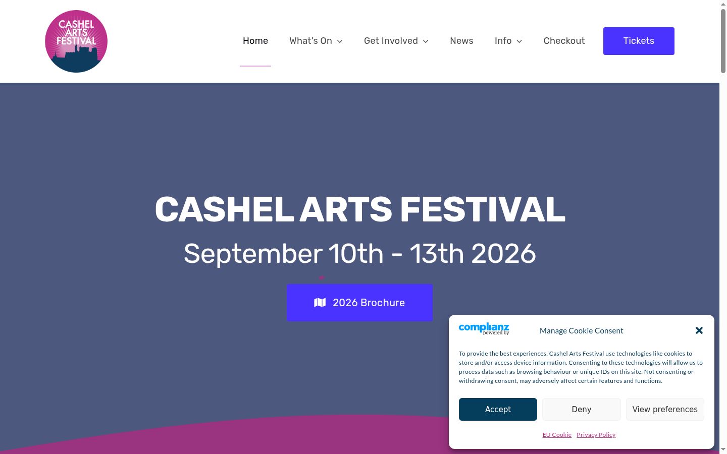 Screenshot of the consent banner shown before any interaction