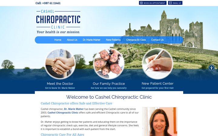 Screenshot of cashelchiropractic.ie
