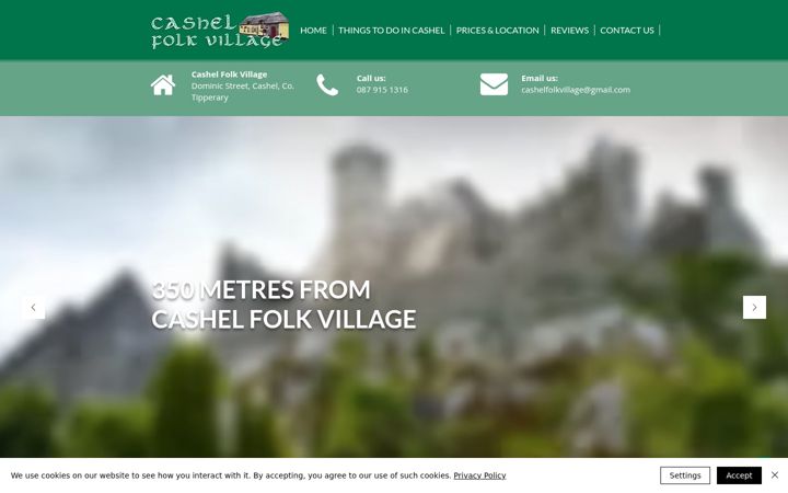 Screenshot of cashelfolkvillage.ie