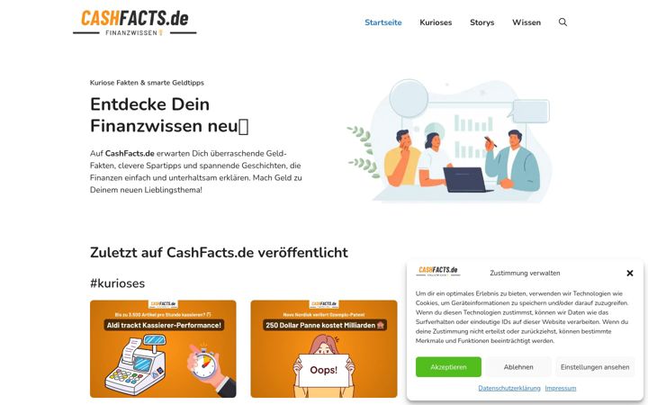 Skærmbillede af cashfacts.de