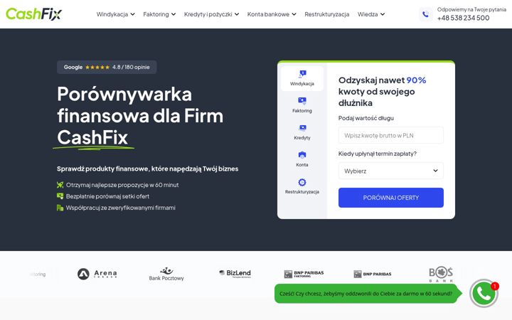 Screenshot of cashfix.pl