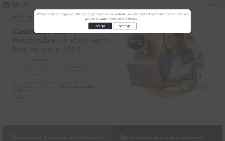 Screenshot of cashfloat.co.uk
