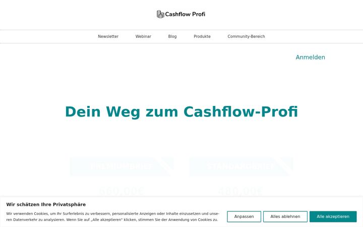Skærmbillede af cashflow-profi.de