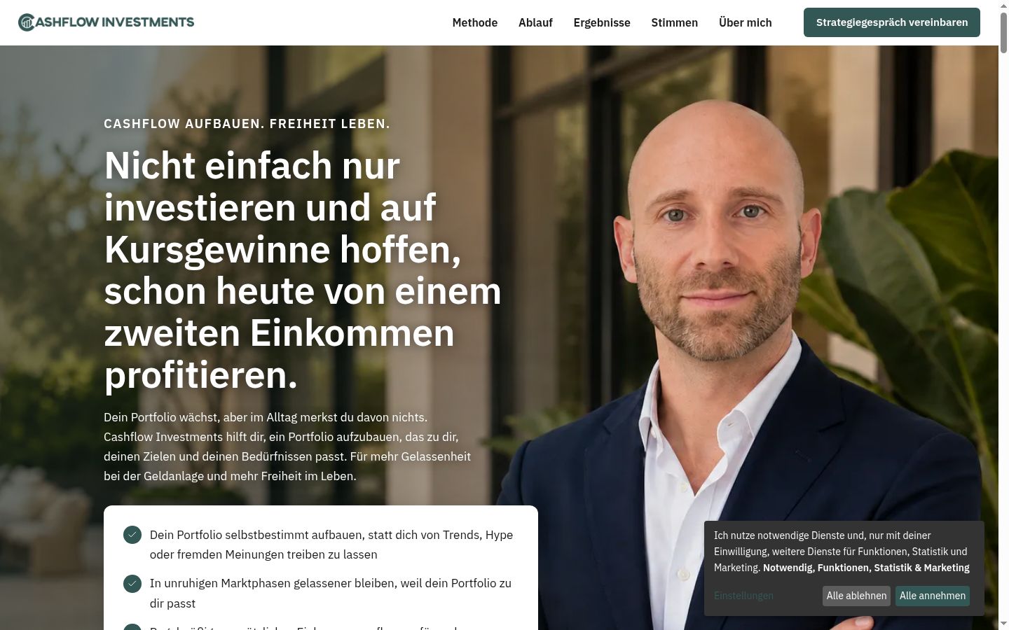 Screenshot of the consent banner shown before any interaction