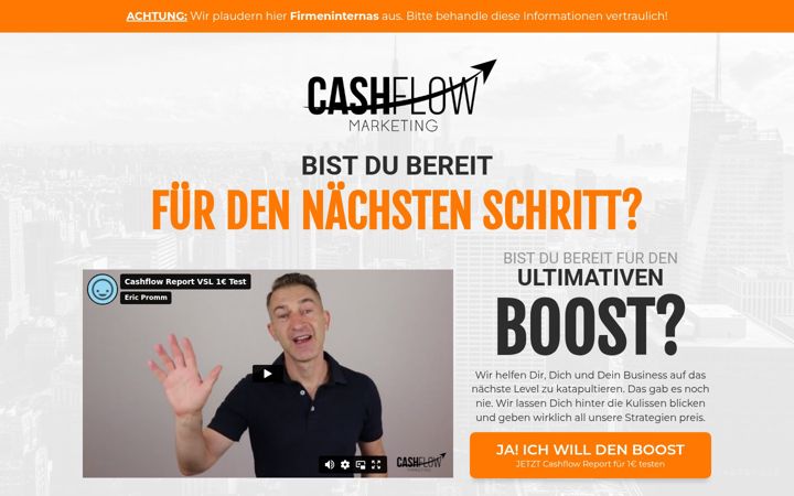 Screenshot of cashflowreport.de
