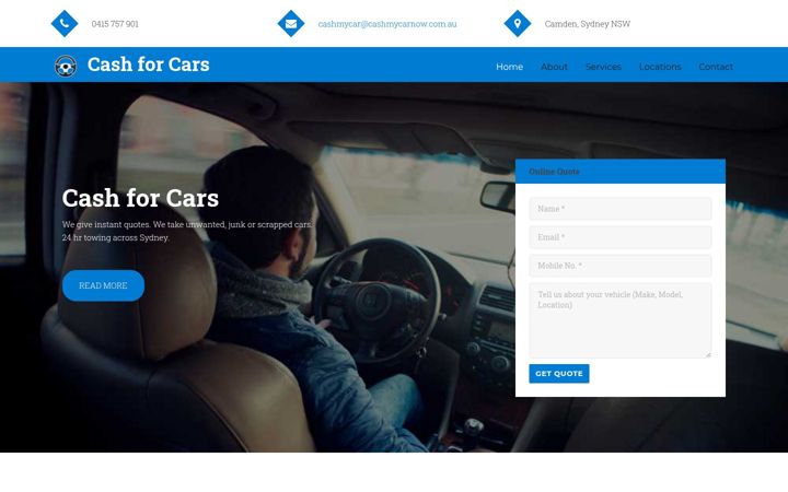 Screenshot of cashforcarsyd.com