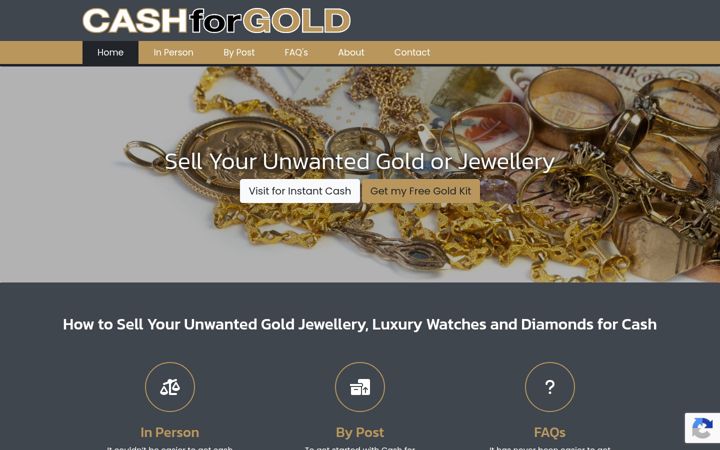 Screenshot of cashforgold.co.uk