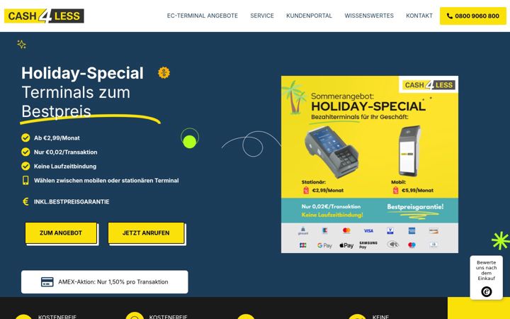 Screenshot of cashforless.de
