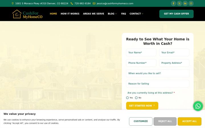 Screenshot of cashformyhomeco.com