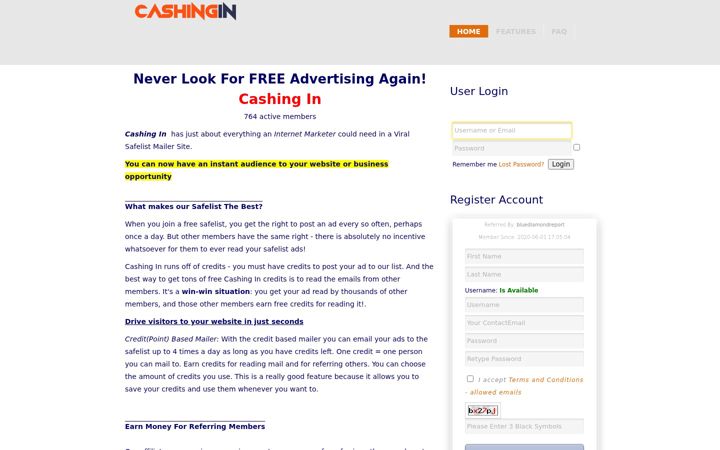 Screenshot of cashing-in.net