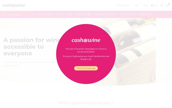 Screenshot του cashiswine.fr