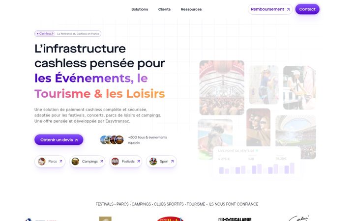 Screenshot of cashless.fr