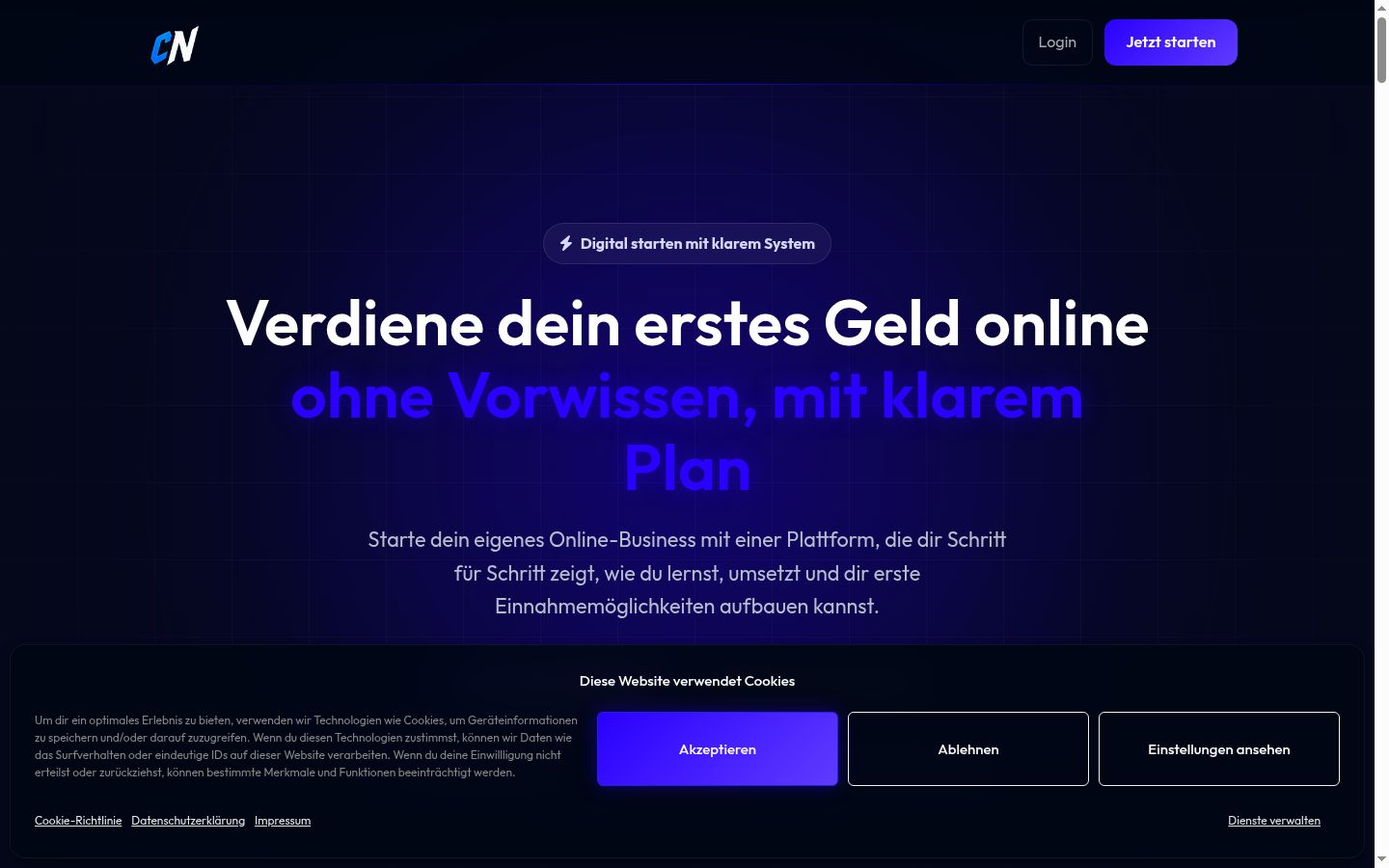 Sutikimo reklamjuostės, rodytos prieš bet kokią sąveiką, ekrano kopija