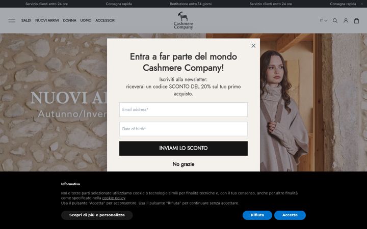Screenshot of cashmere-company.it