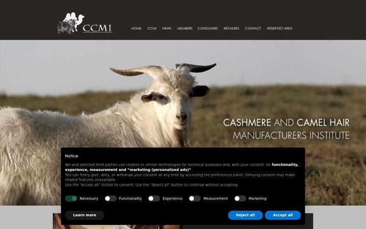 Screenshot of cashmere.org