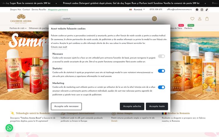 Screenshot of cashmerearoma.ro