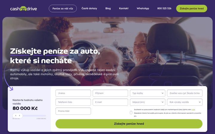 Screenshot ta' cashndrive.cz