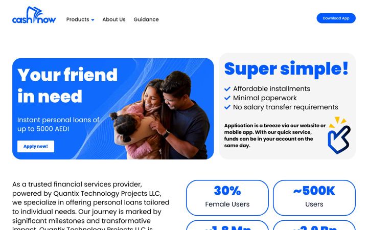 Skärmbild av cashnow.ai