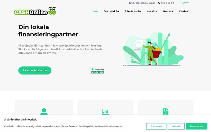 Screenshot of cashonline.se