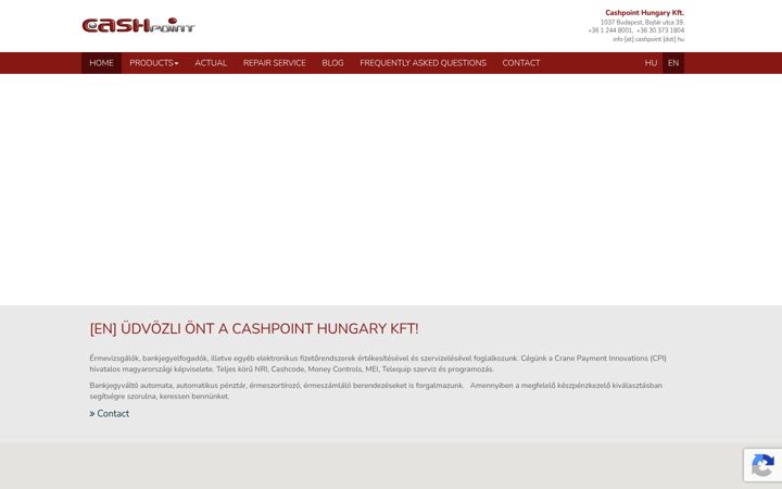 Screenshot stránky cashpoint.hu