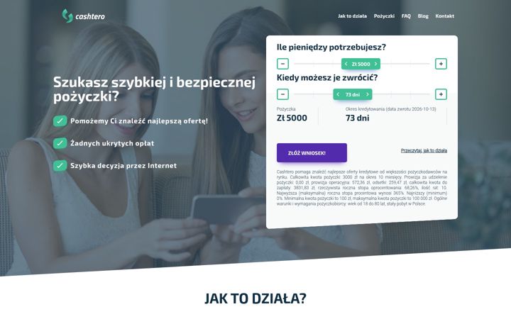 Screenshot of cashtero.pl