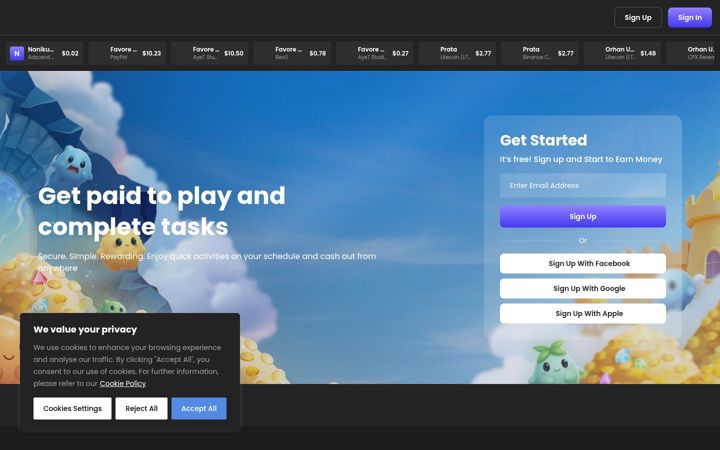 Screenshot of cashtipay.com