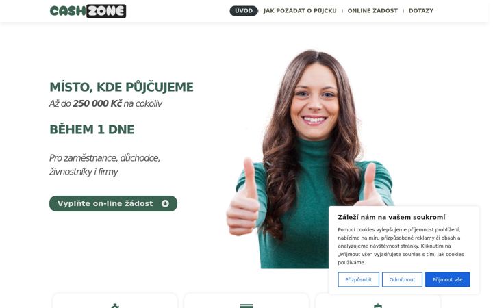 Screenshot of cashzone.cz