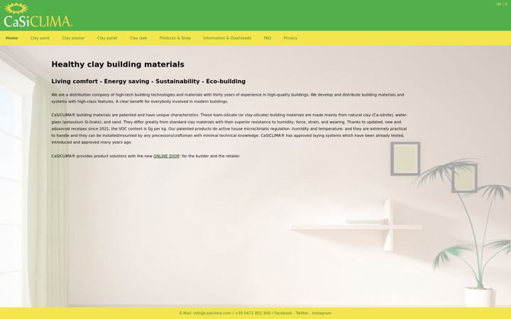 Screenshot of casiclima.com