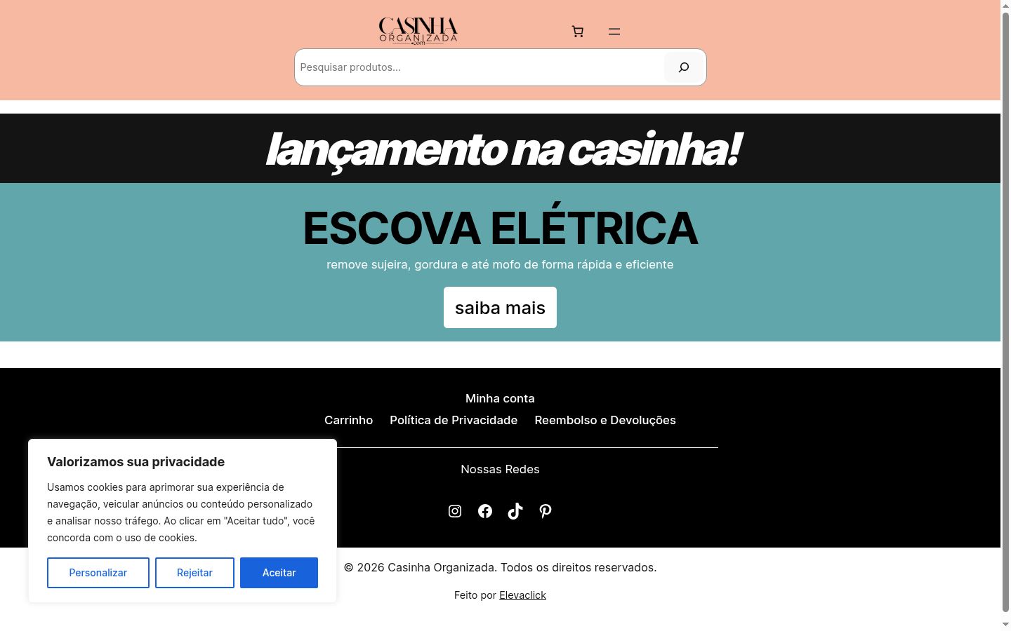 Screenshot del banner di consenso mostrato prima di qualsiasi interazione