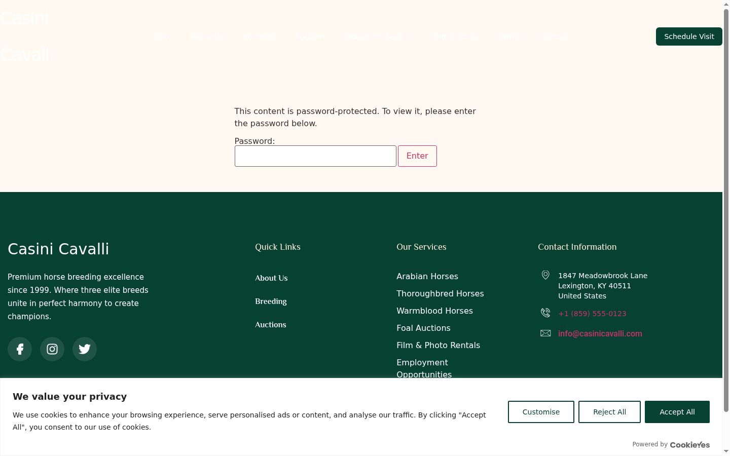 Screenshot del banner di consenso mostrato prima di qualsiasi interazione