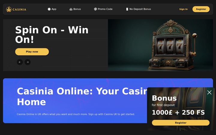 Screenshot of casinia.bet