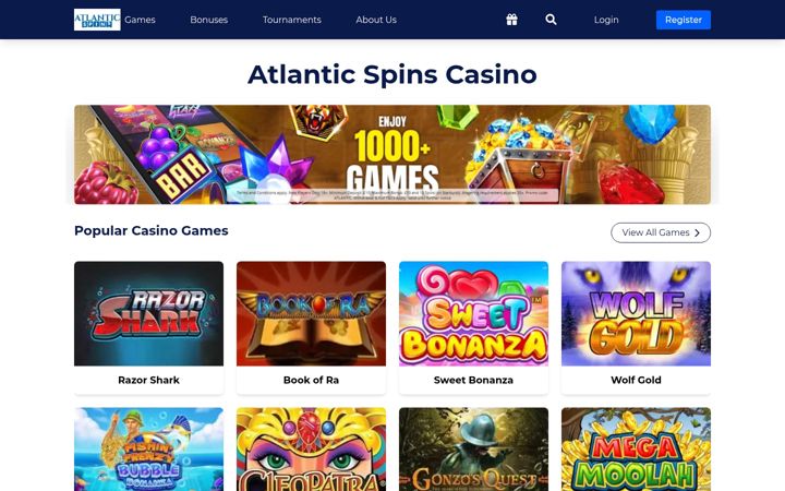 Screenshot του casino-atlanticspins.co.uk