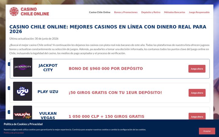 Screenshot of casino-chile-online24.com