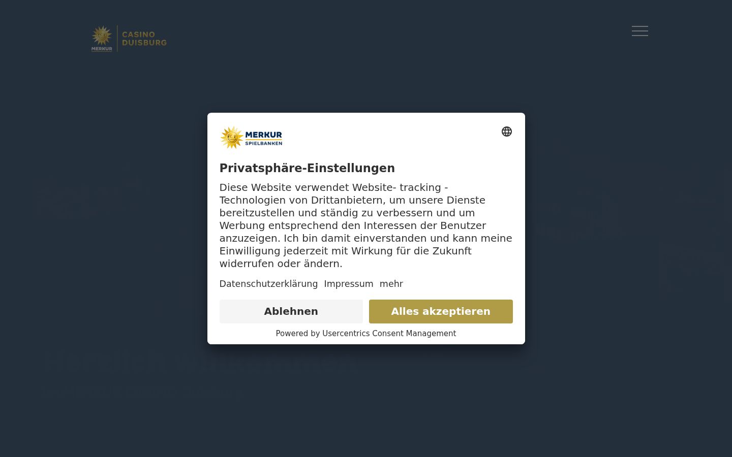 Screenshot del banner di consenso mostrato prima di qualsiasi interazione