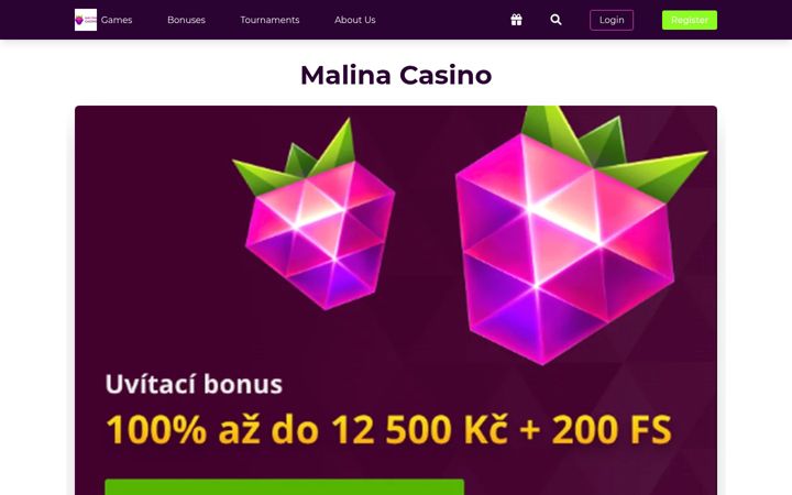 Snímek obrazovky casino-malina-uk.com