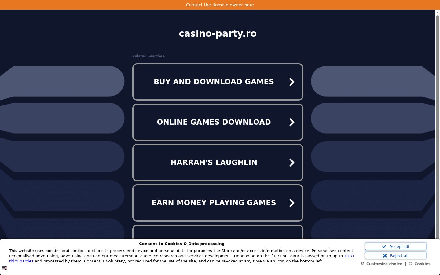 Screenshot del banner di consenso mostrato prima di qualsiasi interazione