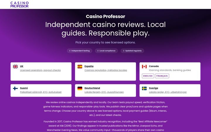 Screenshot of casino-professor.com