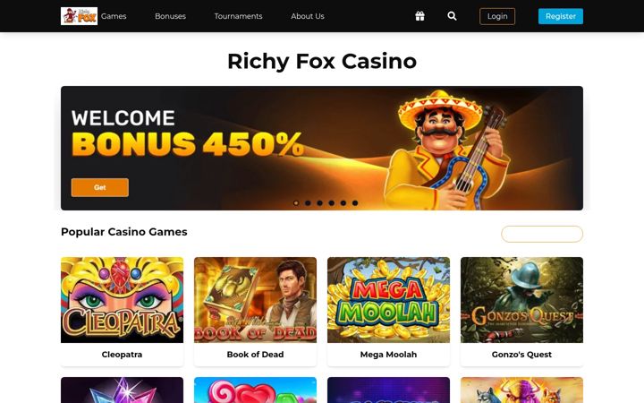 Screenshot of casino-richy-fox.co.uk