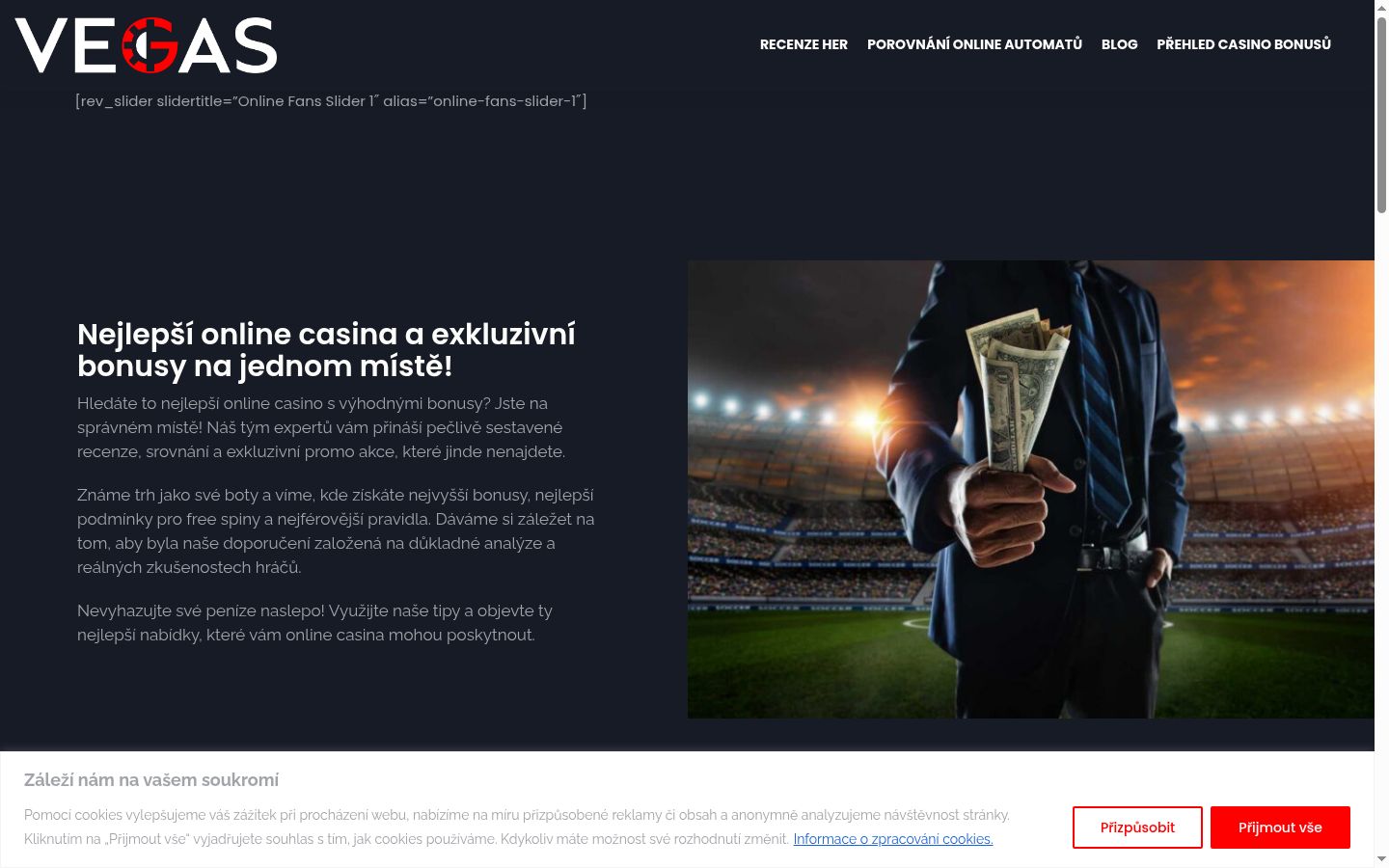 Screenshot of the consent banner shown before any interaction