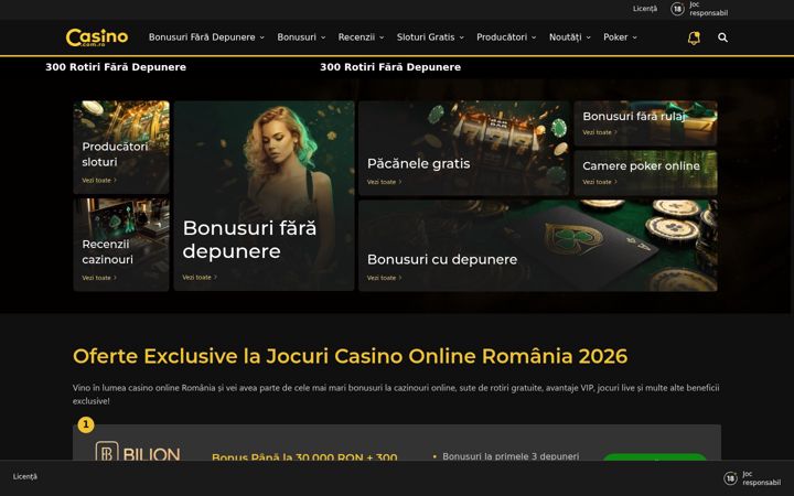 Screenshot stránky casino.com.ro