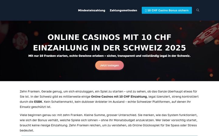 Screenshot of casino10chf.ch